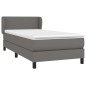 vidaXL Cama box spring con colchón cuero sintético gris 100x200 cm vidaXL Cama box spring con colchón cuero sintético gris 100x200 cm