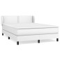 vidaXL Cama box spring con colchón cuero sintético blanco 140x190 cm vidaXL Cama box spring con colchón cuero sintético blanco 140x190 cm