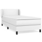 vidaXL Cama box spring con colchón cuero sintético blanco 100x200 cm