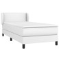 vidaXL Cama box spring con colchón cuero sintético blanco 100x200 cm