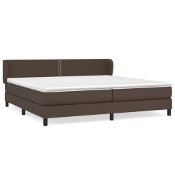 vidaXL Cama box spring con colchón cuero sintético marrón 200x200 cm