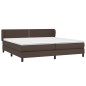 vidaXL Cama box spring con colchón cuero sintético marrón 200x200 cm vidaXL Cama box spring con colchón cuero sintético marrón 200x200 cm