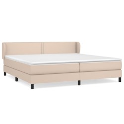 vidaXL Cama box spring con colchón cuero sintético capuchino 200x200cm