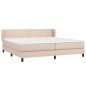 vidaXL Cama box spring con colchón cuero sintético capuchino 200x200cm vidaXL Cama box spring con colchón cuero sintético capuchino 200x200cm