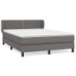 vidaXL Cama box spring con colchón cuero sintético gris 140x200 cm
