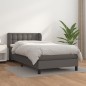 vidaXL Cama box spring con colchón cuero sintético gris 80x200 cm vidaXL Cama box spring con colchón cuero sintético gris 80x200 cm