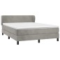 vidaXL Cama box spring con colchón terciopelo gris claro 140x200 cm vidaXL Cama box spring con colchón terciopelo gris claro 140x200 cm
