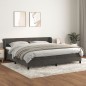 vidaXL Cama box spring con colchón terciopelo gris oscuro 200x200 cm vidaXL Cama box spring con colchón terciopelo gris oscuro 200x200 cm