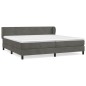 vidaXL Cama box spring con colchón terciopelo gris oscuro 200x200 cm vidaXL Cama box spring con colchón terciopelo gris oscuro 200x200 cm