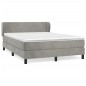 vidaXL Cama box spring con colchón terciopelo gris claro 140x190 cm vidaXL Cama box spring con colchón terciopelo gris claro 140x190 cm