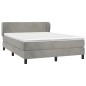 vidaXL Cama box spring con colchón terciopelo gris claro 140x190 cm vidaXL Cama box spring con colchón terciopelo gris claro 140x190 cm