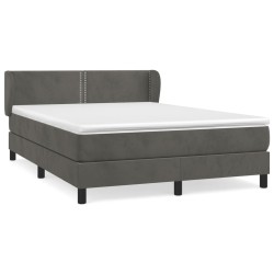 vidaXL Cama box spring con colchón terciopelo gris oscuro 140x190 cm