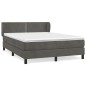 vidaXL Cama box spring con colchón terciopelo gris oscuro 140x190 cm vidaXL Cama box spring con colchón terciopelo gris oscuro 140x190 cm