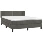 vidaXL Cama box spring con colchón terciopelo gris oscuro 140x190 cm vidaXL Cama box spring con colchón terciopelo gris oscuro 140x190 cm