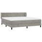 vidaXL Cama box spring con colchón terciopelo gris claro 180x200 cm vidaXL Cama box spring con colchón terciopelo gris claro 180x200 cm