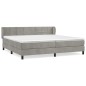vidaXL Cama box spring con colchón terciopelo gris claro 200x200 cm vidaXL Cama box spring con colchón terciopelo gris claro 200x200 cm