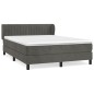 vidaXL Cama box spring con colchón terciopelo gris oscuro 140x190 cm vidaXL Cama box spring con colchón terciopelo gris oscuro 140x190 cm