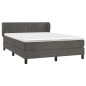 vidaXL Cama box spring con colchón terciopelo gris oscuro 140x190 cm vidaXL Cama box spring con colchón terciopelo gris oscuro 140x190 cm