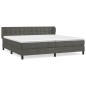 vidaXL Cama box spring con colchón terciopelo gris oscuro 200x200 cm vidaXL Cama box spring con colchón terciopelo gris oscuro 200x200 cm