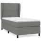 vidaXL Cama box spring con colchón tela gris oscuro 90x200 cm