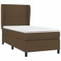 vidaXL Cama box spring con colchón tela marrón oscuro 80x200 cm vidaXL Cama box spring con colchón tela marrón oscuro 80x200 cm