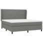vidaXL Cama box spring con colchón tela gris oscuro 160x200 cm