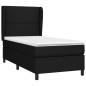 vidaXL Cama box spring con colchón tela negro 100x200 cm vidaXL Cama box spring con colchón tela negro 100x200 cm