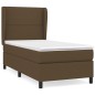 vidaXL Cama box spring con colchón tela marrón oscuro 90x200 cm vidaXL Cama box spring con colchón tela marrón oscuro 90x200 cm