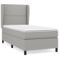 vidaXL Cama box spring con colchón tela gris claro 100x200 cm