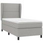 vidaXL Cama box spring con colchón tela gris claro 100x200 cm