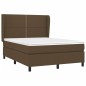 vidaXL Cama box spring con colchón tela marrón oscuro 140x190 cm vidaXL Cama box spring con colchón tela marrón oscuro 140x190 cm
