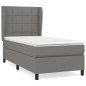 vidaXL Cama box spring con colchón tela gris oscuro 80x200 cm vidaXL Cama box spring con colchón tela gris oscuro 80x200 cm