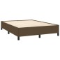 vidaXL Cama box spring con colchón tela marrón oscuro 140x200 cm vidaXL Cama box spring con colchón tela marrón oscuro 140x200 cm
