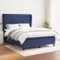vidaXL Cama box spring con colchón tela azul 140x190 cm vidaXL Cama box spring con colchón tela azul 140x190 cm