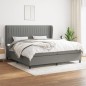 vidaXL Cama box spring con colchón tela gris oscuro 200x200 cm vidaXL Cama box spring con colchón tela gris oscuro 200x200 cm