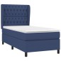 vidaXL Cama box spring con colchón tela azul 90x190 cm vidaXL Cama box spring con colchón tela azul 90x190 cm