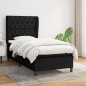 vidaXL Cama box spring con colchón tela negro 80x200 cm vidaXL Cama box spring con colchón tela negro 80x200 cm