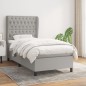 vidaXL Cama box spring con colchón tela gris claro 90x190 cm vidaXL Cama box spring con colchón tela gris claro 90x190 cm