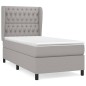 vidaXL Cama box spring con colchón tela gris claro 90x190 cm vidaXL Cama box spring con colchón tela gris claro 90x190 cm