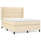 vidaXL Cama box spring con colchón tela color crema 140x190 cm vidaXL Cama box spring con colchón tela color crema 140x190 cm