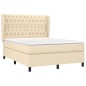 vidaXL Cama box spring con colchón tela color crema 140x190 cm vidaXL Cama box spring con colchón tela color crema 140x190 cm