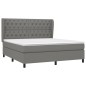 vidaXL Cama box spring con colchón tela gris oscuro 160x200 cm