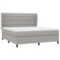 vidaXL Cama box spring con colchón tela gris claro 180x200 cm vidaXL Cama box spring con colchón tela gris claro 180x200 cm