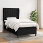 vidaXL Cama box spring con colchón tela negro 100x200 cm vidaXL Cama box spring con colchón tela negro 100x200 cm