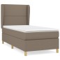 vidaXL Cama box spring con colchón tela gris taupe 90x200 cm vidaXL Cama box spring con colchón tela gris taupe 90x200 cm