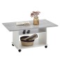 FMD Mesa de centro con ruedas gris hormigón y blanco FMD Mesa de centro con ruedas gris hormigón y blanco