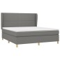 vidaXL Cama box spring con colchón tela gris oscuro 180x200 cm