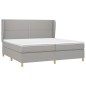 vidaXL Cama box spring con colchón tela gris claro 200x200 cm vidaXL Cama box spring con colchón tela gris claro 200x200 cm