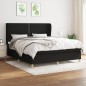 vidaXL Cama box spring con colchón tela negro 160x200 cm