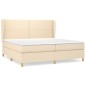 vidaXL Cama box spring con colchón tela color crema 200x200 cm vidaXL Cama box spring con colchón tela color crema 200x200 cm
